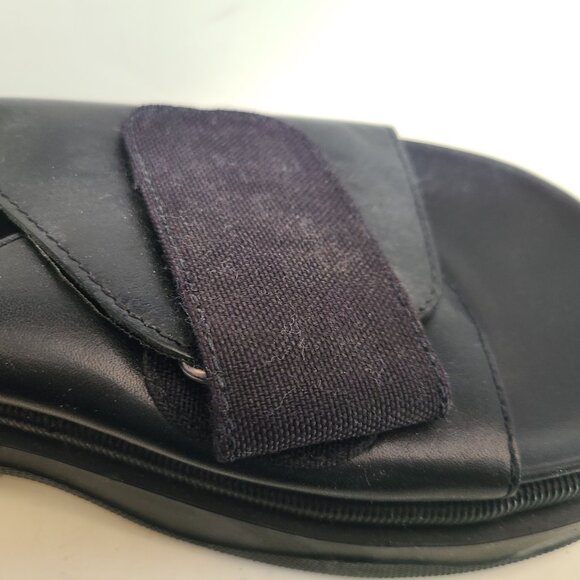 MIA 80's Chunky Platform Slide Black Sandals US 8.5 Retro Style - Picture 6 of 16